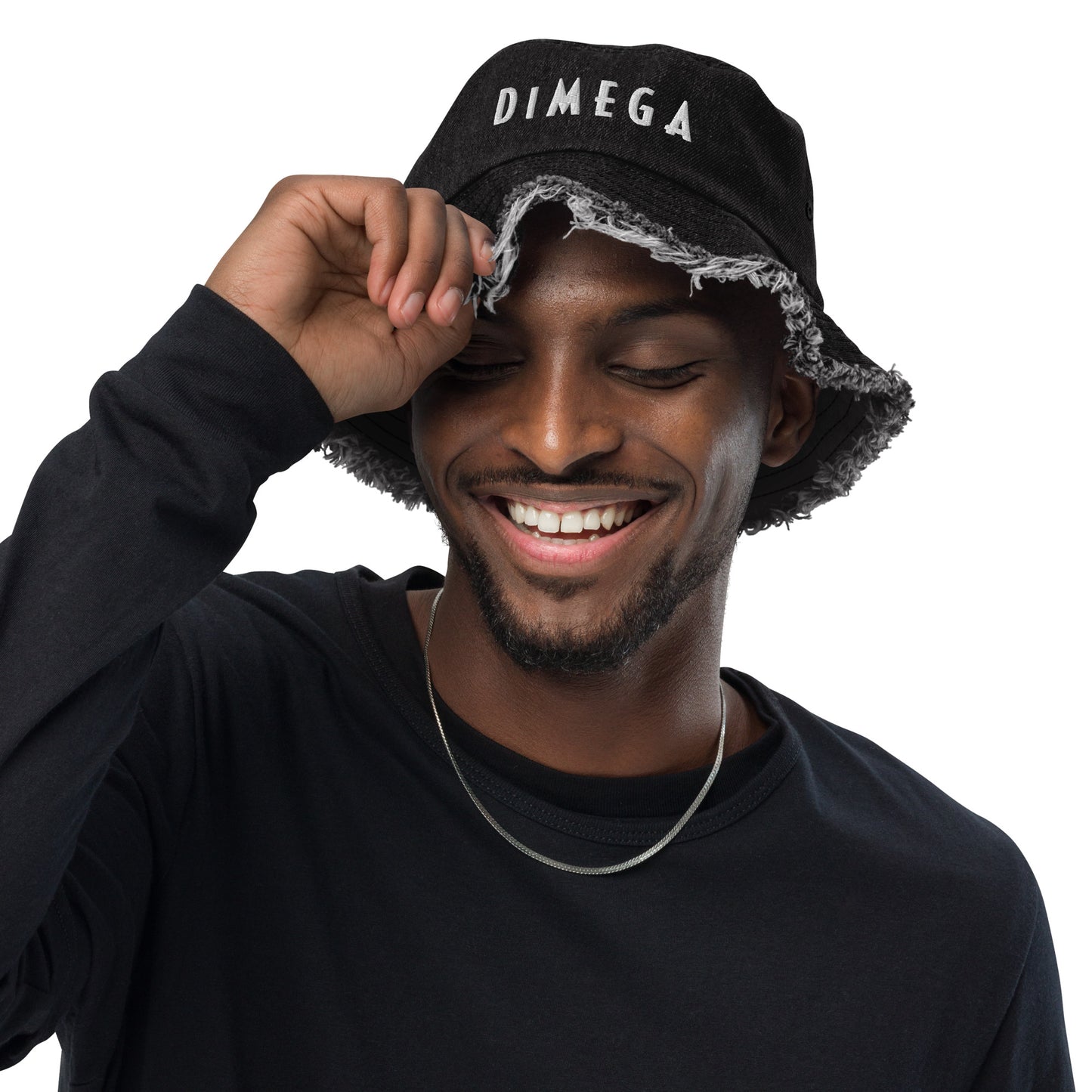 DiMEGA “Staple” Distressed Denim Bucket Hat