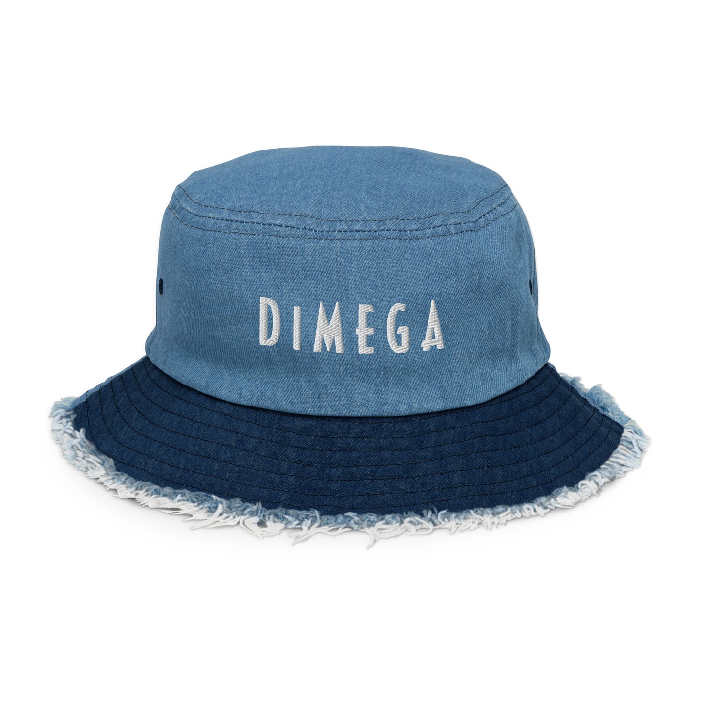 DiMEGA “Staple” Distressed Denim Bucket Hat